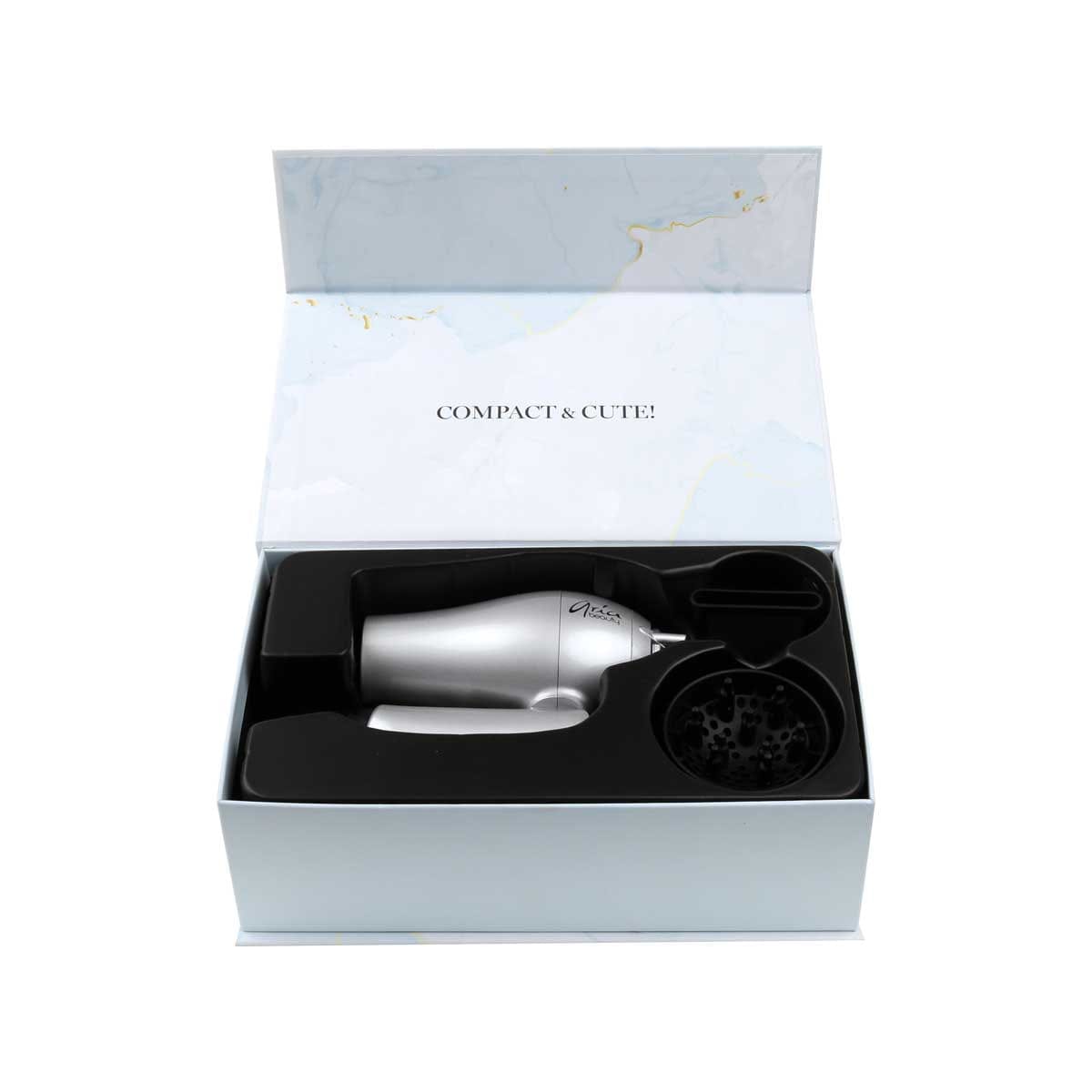 Aria Beauty Blow Dryers Silver Mini Blow Dryer Aria Beauty Blow Dryers Silver Mini Blow Dryer