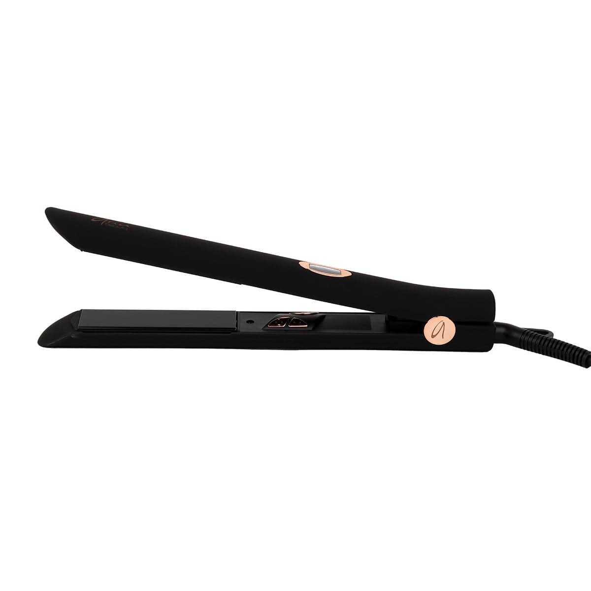 Aria Beauty Hair Straightener - Hair Iron 1” Ultra Sleek Black Digital Hair Straightener