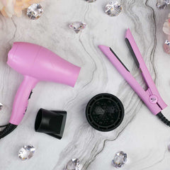 Ariabeauty Hair Straightener - Hair Iron Pink Hair Tools Travel Set - Mini Blow Dryer & Hair Straightener Ariabeauty Hair Straightener - Hair Iron Pink Hair Tools Travel Set - Mini Blow Dryer & Hair Straightener