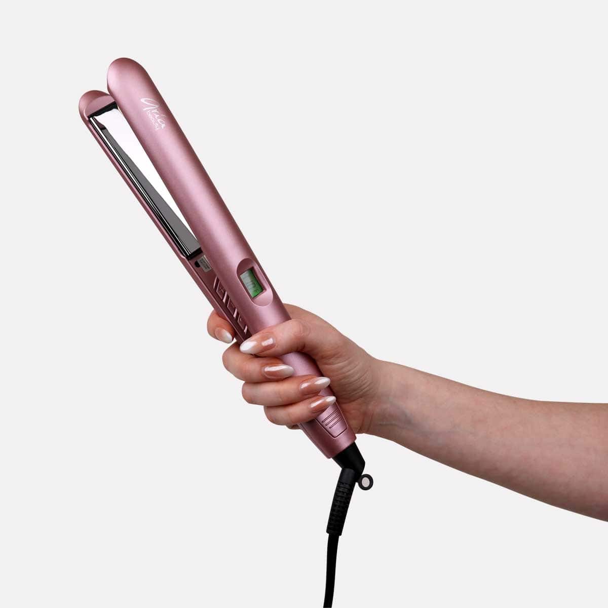 Ariabeauty Hair Straightener - Hair Iron Rose Gold Digital Hair Straightener