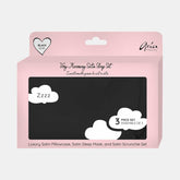 Ariabeauty Hair Styling Accessories Luxury Satin Pillowcase, Sleep Mask, & Scrunchie Set