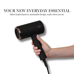 Aria Beauty Blow Dryers Compact Luxe Blowdryer - 1875W Hair Dryer - Black