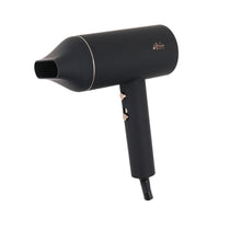 Aria Beauty Compact Luxe Blow Dryer in black, sleek matte finish with concentrator