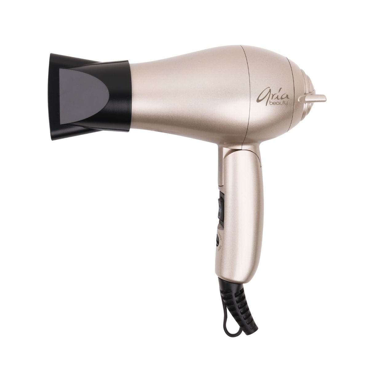 Aria Beauty  Blow Dryers Ionic Mini Blowdryer & Diffuser - Brushed Gold