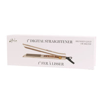 Aria Beauty Hair Straightener - Hair Iron 1” Ultra Sleek Brushed Gold Digital Hair Straightener