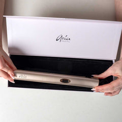Aria Beauty Hair Straightener - Hair Iron 1” Ultra Sleek Brushed Gold Digital Hair Straightener