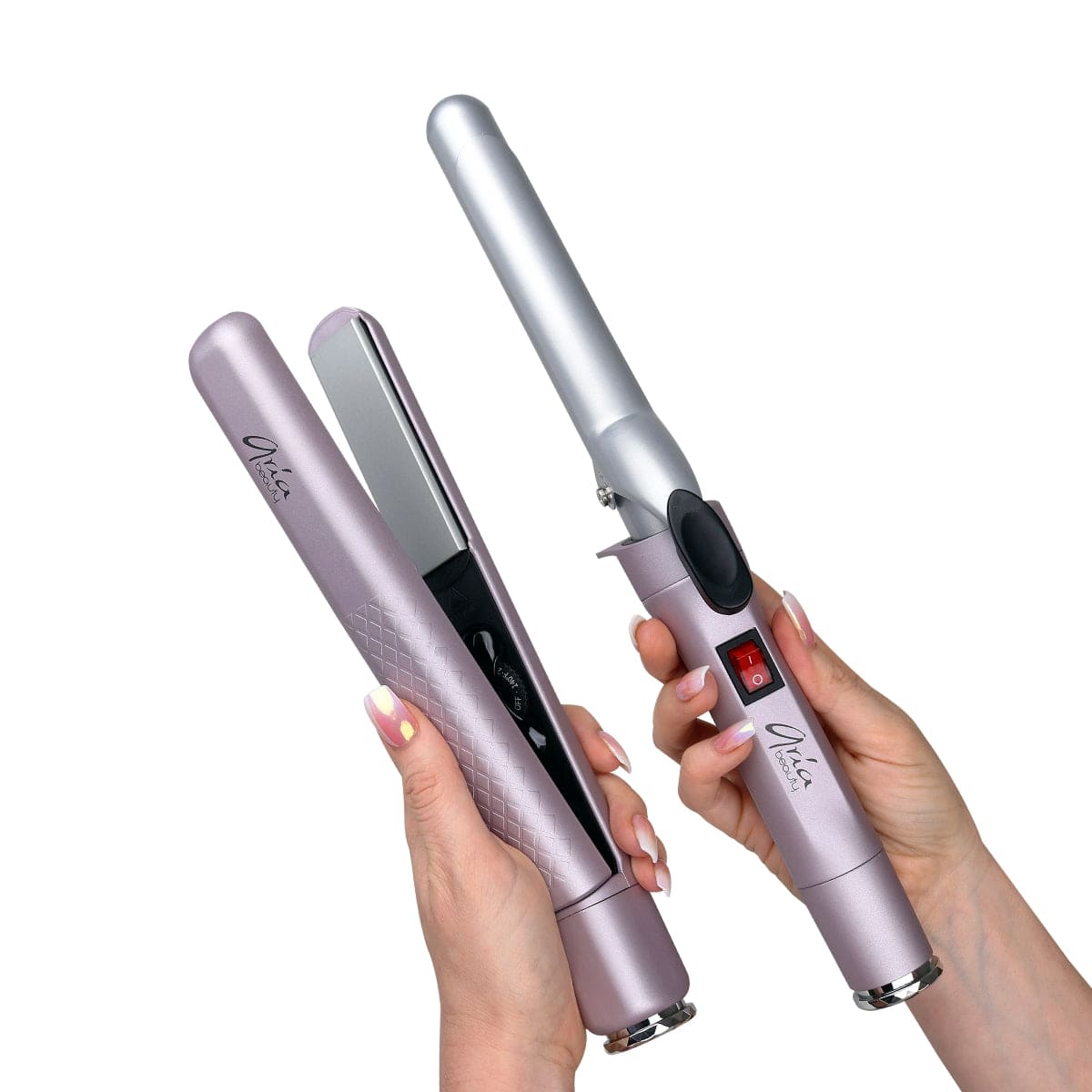 Aria Beauty Hair Straightener - Hair Iron Pop 'N' Lock Interchangeable Straightener & Curling Iron Set Imagen principal del producto
