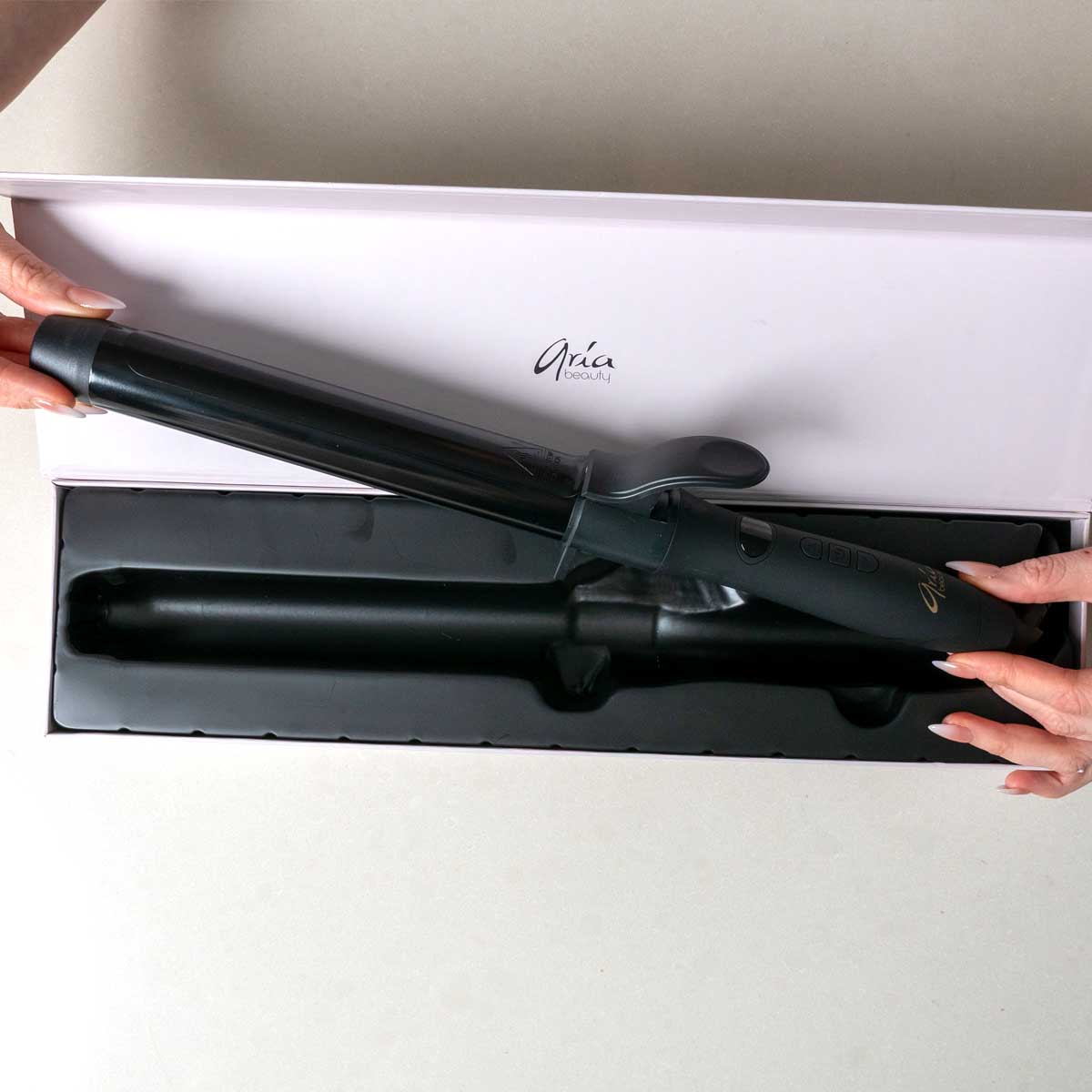 Aria Beauty  Professional 1.25" Ceramic Curling Iron – Extra-Long 7" Barrel
