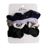 Aria Beauty Hair Styling Accessories 4 Piece Star Scrunchie Set