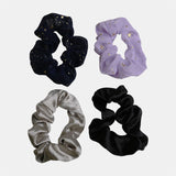 Aria Beauty Hair Styling Accessories 4 Piece Star Scrunchie Set