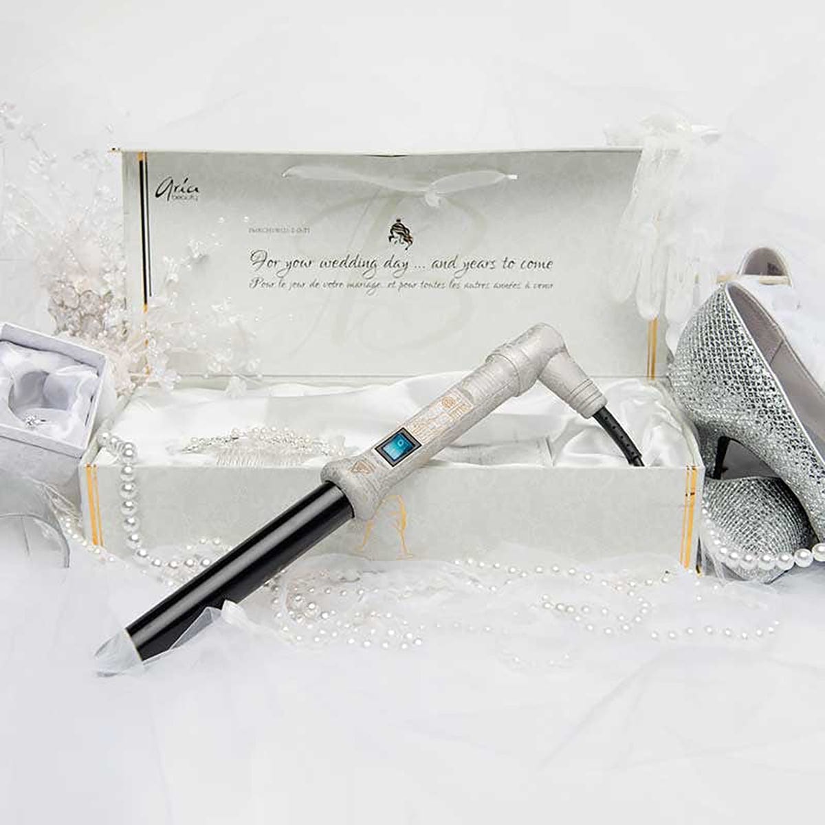 Ariabeauty Curling Wands / Curling Irons "I Do" 1" Tourmaline Clipless Curling Wand