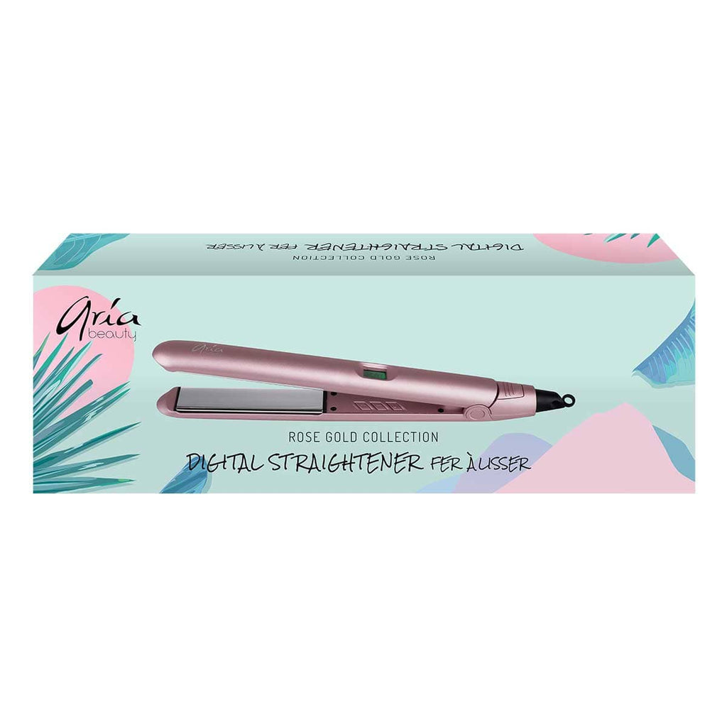 Ariabeauty Hair Straightener - Hair Iron Rose Gold Digital Hair Straightener