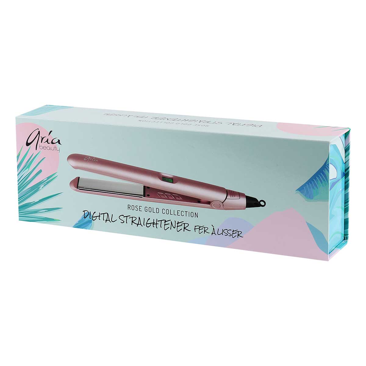 Ariabeauty Hair Straightener - Hair Iron Rose Gold Digital Hair Straightener
